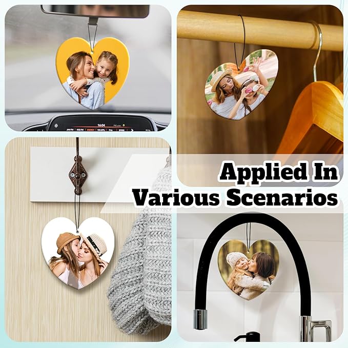 Custom Air Fresheners with Picture - Personalized Double Sided Photo Text Air Freshener Mothers Day Gifts, Christmas, Mom Gifts for Valentines Day