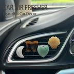 Boho Car Decor,4pcs Natural Stone Car Air Fresehenr Vent Clips,Moon Seashell Heart Butterfly Crystal Dashboads Accessories for Women,Best Wishes for Lover Friends