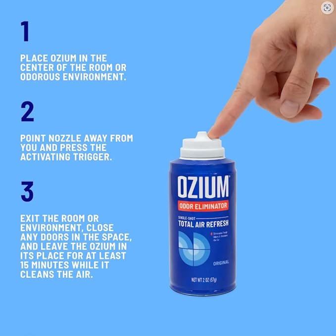 Ozium Air Sanitizer, 2 oz Car Fogger: Single-Shot Smoke Odor Eliminator & Car Air Freshener (That New Car Smell)