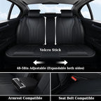 Coverado Car Seat Covers Full Set, Waterproof Nappa Leather Seat Cover for Cars, Luxury Universal Seat Cover, Front and Back Car Seat Protector Car Seat Cushion Fit for Most Cars(Black)
