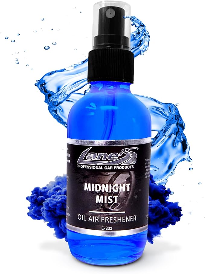 LANE’S Premium Car Air Freshener "Midnight Mist" - 4oz Oil-Based, Long-Lasting Auto Scent Spray - Food, Pet, Odor Smell Deodorizer for Cars, Trucks, SUVs' Interior Leather, Carpet, Upholstery