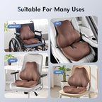 Coverado Memory Foam Car Seat Cushion and Lumbar Support Pillow for Car, Ergonomic Office Chair Cushion for Lower Back Pain Relief, Breathable & Non-Slip for Car, Home, and Office Use, Coffee