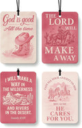 Pink Western Christian Cologne Car Air Freshener 4 Pcs, Retro Cowgirl Bible Verses Hanging Air Freshener for Cars Bathroom Dorm Books Decor, Western Religious Accessories Gifts for Women Girls