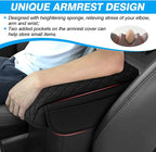 FIILINES Center Console Cover for Ford Maverick 2022-2026, Armrest Cover Leather Pad Cushion Maverick Accessories Armrest Cover Anti-Scratch Black