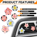6PCS Flower Vent Clips, Car Air Fresheners Vent Clips, Cherry Blossom Dashboard Decoration, Car Accessories Aesthetic Interior Decor for Women Peach Blossom (No Aromatherapy Tablets)
