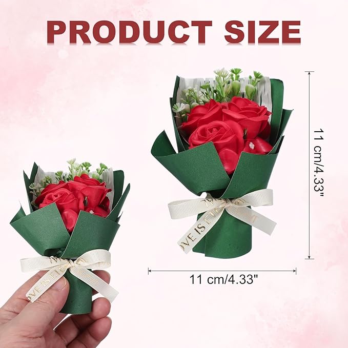 uxcell Red Small Bouquet Car Air Freshener Vent Clips, Mini Decorative Rose Bouquet with Fragrance Diffuser for Women, Automotive Air Freshener Decoration, Style 1