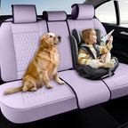 Coverado Rear Seat Covers, Leather Seat Cover for Car, Universal Waterproof Automotive Seat Cushion Protector for Most Cars Trucks SUV (Purple)