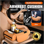 Car Armrest Box Thicken Height Pad Arm Rest Cushion Memory Cotton Elbow Universal Auto Interior Storage Tissue Organizer(Matte Black)