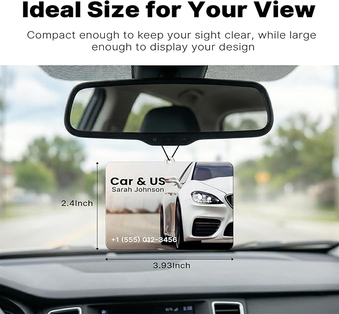 10/50/100Pcs Custom Logo Bulk Car Air Fresheners, Wholesale Custom Car Air Fresheners with Photo/Text/Logo, Suitable for Truck and Car Drivers, as Well as Business Logos(10 Horizontal)