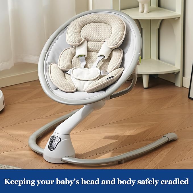 Innokids Head and Body Support Pillow Infant Car Seat Insert for Newborn to Toddler Stroller Cushion (Beige)