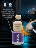 Ikeda Car Air Freshener: Hanging Car Smell Air Freshener | 10ml Hanging Car Perfume | Long Lasting Fragrance | Strong Scents Diffuser for Auto Home (Black ice|Circular)