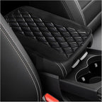 Car Center Console Cushion Pad, Universal Leather Waterproof Armrest Seat Box Cover, Comfortable Auto Armrest Cover Protector, Car Interior Decor Accessories for Most Vehicles (Black)