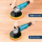 ENEACRO Polisher, Rotary Car Buffer Polisher Waxer, 1600W 7-inch/6-inch Variable Speed 1500-3500RPM, Detachable Handle Suitable for Boat,Car Polishing and Waxing