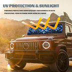 Christmas Car Window Sun Shield Blue Winter Nordic Snowflake Xmas Front Window Sun Shade Rays Sun Shade Visor Protector for Car Sedan Truck SUV Accessories 59" L x 31.5" W