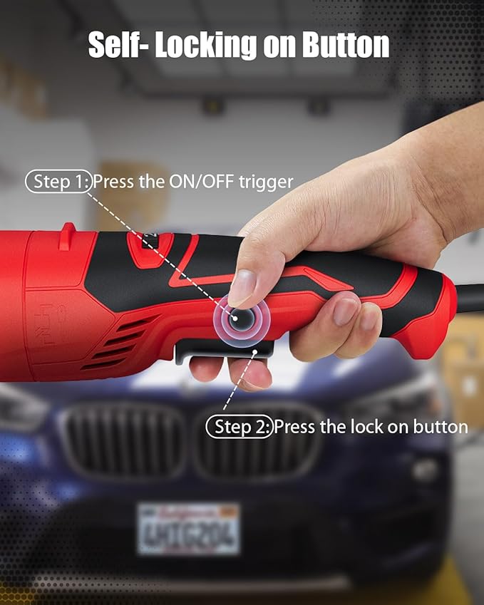 AVID POWER Car Buffer Polisher, 1200W 7 Inch/6 Inch Rotary Buffer Waxer, 6 Variable Speed 1600-3500 RPM, Detachable Handle & Side Handle for Car Detailing, Boat Sanding, Polishing and Waxing