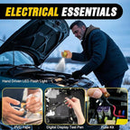 Nilight Car Emergency Kit with Jumper Cable Air Compressor Tire Repair Essential Tools First Aid Alligator Connector Electrical Kit for Travel Camping Outdoor Cars Truck SUV RV