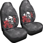 Cool Skull Rose Car Seat Covers for Front Seats Ethnic Style Bucket Seat Covers Universal Fit for SUV Truck Sedan Front Seat Protector,2 Piece Set