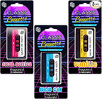 Retro Cassette Car Air Freshener 3 Pack by ImagineeringDepot - Novelty Audio Tape Design, 90s Gifts, New Car Scent, Vanilla Scent, Crystal Ice Scent, Long-Lasting Freshness, Classic Gift