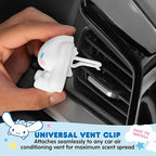 Carbella Hello Kitty Car Air Freshener – Cute and Long-Lasting Cinnamoroll Air Freshener for Car, Easy Clip-On Hello Kitty Car Accessories, Odor Eliminator, Fun Scents, 30 Days Freshness, White/Blue