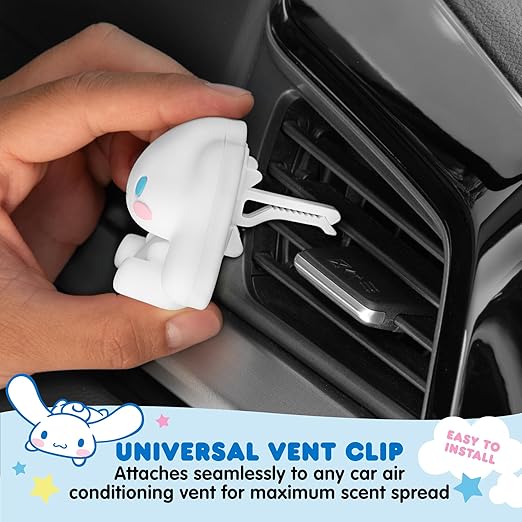 Carbella Hello Kitty Car Air Freshener – Cute and Long-Lasting Cinnamoroll Air Freshener for Car, Easy Clip-On Hello Kitty Car Accessories, Odor Eliminator, Fun Scents, 30 Days Freshness, White/Blue
