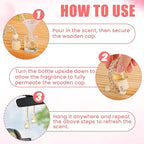 20 Pcs Car Diffuser Bottle Set with Wooden Caps,Dropper and Funnel, Empty Glass Car Air Freshener Bottle Bulk Hanging Essential Oil Fragrance Pendants for Car Decor，Can DIY Car Air Freshners Diffuser