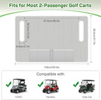 MoKo Golf Cart Seat Covers, Universal Golf Cart Seat Towel Blanket for EZGO,Yamaha,Club Car and More 2-Seat Carts with 4 Front Pockets, Universal Golf Accessories, Non-Slip Easy to Clean, Gray