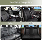 Seat Covers Full Set for Nissan Rogue 2010-2025 2026: Breathable Perforated Leather Car Seat Cover (Black)