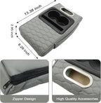 Priprilod Gray Car Center Console Armrest Pillow, Memory Foam with Cup Holder and Cell Phone Holder, Multifunctional Car Center Console Organizer, Universal Fit for Most Car Interior Accessories