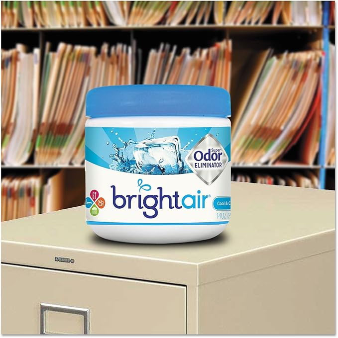Bright Air 900090 Solid Air Freshener and Odor Eliminator, Cool and Clean Scent, Blue, 14 Ounces