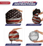 Autoamerics 1-Piece Windshield Sun Shade Grunge American Flag - 1 USA Design - Foldable Car Front Window Sunshade for Most Sedans SUV Truck - Blocks Max UV Rays and Keeps Your Vehicle Cool - Medium
