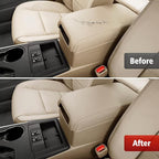 KBH Center Console Armrest Cover Upholstery for Toyota Camry 2012 2013 2014 2015 2016 2017, Vinyl Leather Middle Console Replacement Covering, Ivory Tan (Leather Part Only)
