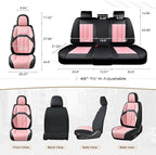 Coverado Car Seat Cover, Cover for Cars Front Seat, Premium Leather, Universal Fit Waterproof Seat Protectors, Car Seat Cushion Non-Slip for Most Cars-Blackpink