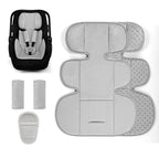 Infant Car Seat Insert Head and Body Support Thickened, GFU 3-in-1Reversible Newborn Insert for Carseat with Strap Pads, Soft Stroller Cushion Pillow Insert for Boys and Girls, Grey