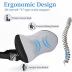 Lumbar Support Pillow for Office Chair - Lumbar Pillow for Car - Ergonomic Lumbar Support Pillow for Car Back Support Cushion