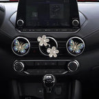 Bling Butterfly Air Vent Clips,4Pcs Blue Crystal Daisy Car Air Fresheners Vent Clips Car Diffuser Vent Clip Rhinestone Diamond Flower Decoration Bling Cars Accessories for Women ，Interior Accessories