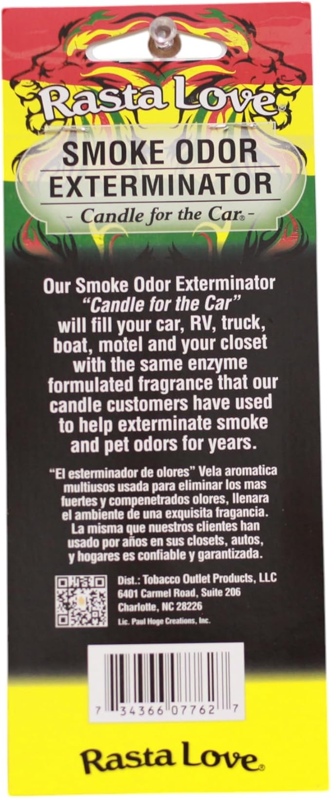 Smoke Odor Exterminator Car Freshener Rasta Love