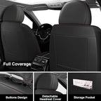 Fit for 98% of Mercedes Benz Car Seat Covers, Premium Nappa Leather Seat Cover, Fully Wrapped Protect Modern Style Seat Cover (5-Seat Standard, Black & Coffee)