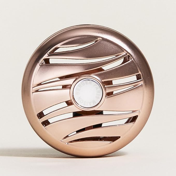 MAISON BERGER Luxury Car Air Freshener Bundle – Pink Copper Finish Vent Clip Diffuser + 2 Ocean Breeze Ceramic Pods (4-6 Week Scent), French-Made Refillable System, Adjustable Fragrance