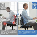 Memory Foam Seat Cushion,Orthopedic Ergonomic Seat Cushions for Tailbone,Sciatica, and Back Pressure Relief,L-Shaped Design & Adjustable Strap,Lumbar Support Pillow for Office,Car,Desk Chair