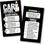 Car Diffuser Instruction Cards | Physical Printed 2" x 3.5" inches Business Card Size | Car Diffuser Supplies | White with Black Design (black)