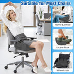 Seat Cushion, Chair Cushions for Office Chairs/Desk Seats/Wheelchair - Hip&Sciatica&Tailbone Pain Relief Memory Foam Office Chair Cushion for Long Sitting Office Workers (Grey, X-Large)