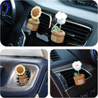 Wonhibo 2 Pack Flower Car Air Freshener Vent Clip, Cute Soft Stuffed Vent Decor Car Accessories for Women (M, Sunflower/Lily of The Valley)