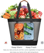 Insulated Cooler Bag Reusable Grocery Tote Bags Transport Large Lunch Box for Women