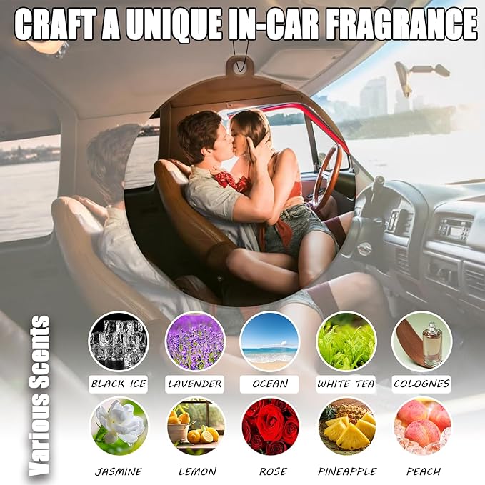 12/24/48/72/96Pcs Custom Logo Air Fresheners, Wholesale Custom Double-Sided Car Air Fresheners with Photo Text Logo, Drift Car Air Fresheners Car Charms for Rear View Mirror (12 Round)