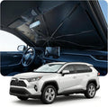 Windshield Sun Shade Umbrella for Toyota Rav4 Accessories 2013-2024 2025, UV Block Rav4 Sun Shade for Car Windshield, Heat Shield Car Sunshade for Rav4 & Rav 4 Front Window Windshield.