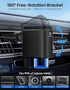 Smart Car Air Freshener, Car Air Freshener Diffuser, Car Diffuser with 360° Rotatable Vent Clip 3 Smart Scent Modes, 6 Refillable Scents for Long Lasting Fragrance