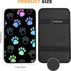 Auto Center Console Cover, Car Armrest Box Pad,Black Dog Paw Print Soft Waterproof Auto Armrest Seat Box Cover Protector for Most Vehicle SUV Truck Car