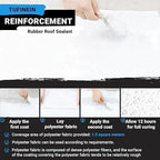 Rubber Liquid Waterproof Sealant, TUFINEIN 11 LB/5 KG White Quick Drying Multi Surface Foundation Leak Repair - Roof Gutters Basement Sealer Waterproof - Indoor & Outdoor Flexible Rubber Paint