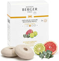 Maison Berger Luxury Car Diffuser Refill Set – Ceramic Inserts for Vent Clip Diffusers, 4-Week Passive Diffusion, Premium In-Car Fragrance Refill, Made in France (Citrus Breeze)