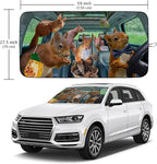 Funny Squirrel Car Windshield Sun Shade Foldable Sunshade Front Window Cover Sun Visor Protector Accessories (59x27.5 inches)